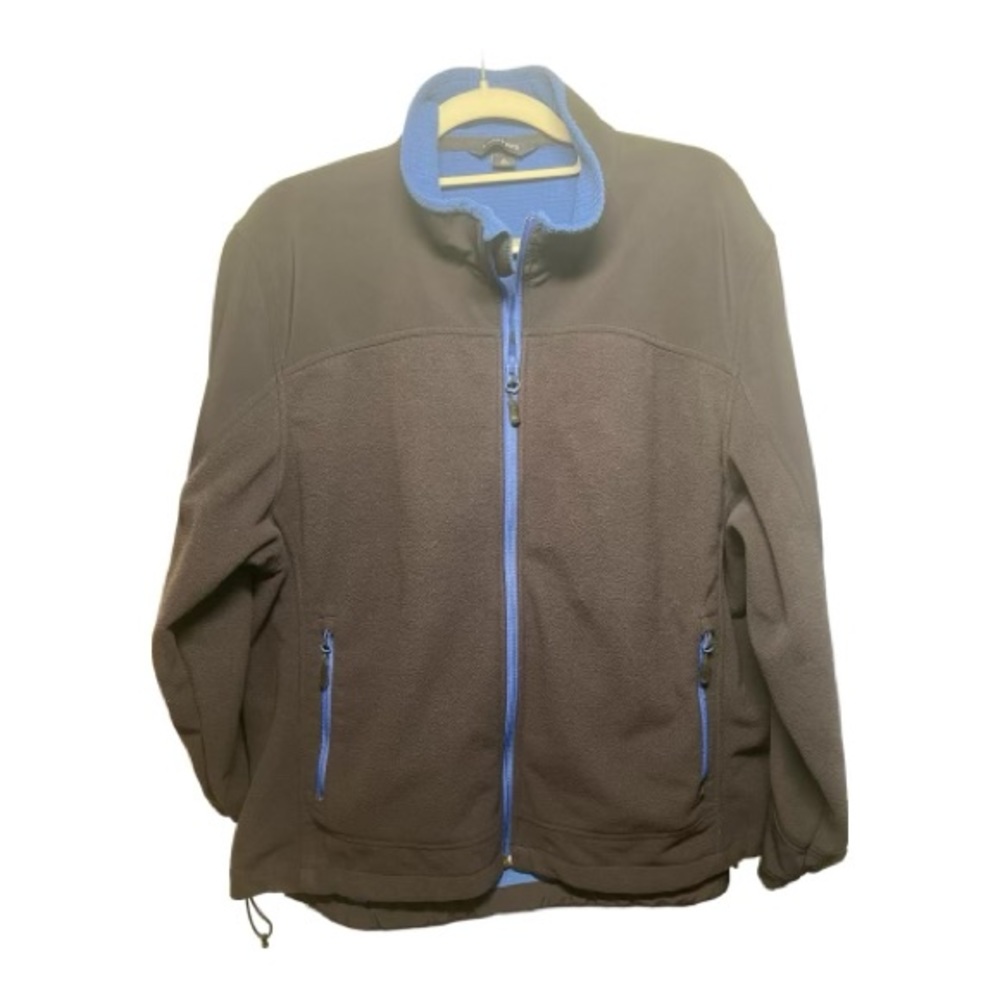 Vintage Lands End Womens Jacket Black Blue XL 18-20